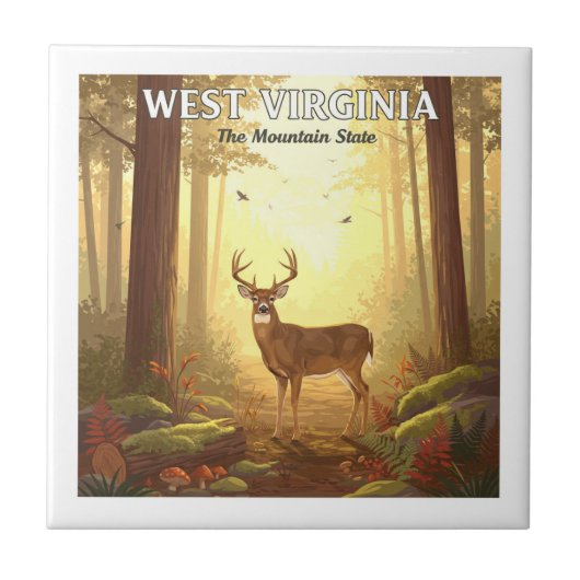Vintage West Virginia Tegeltje (Voorkant)