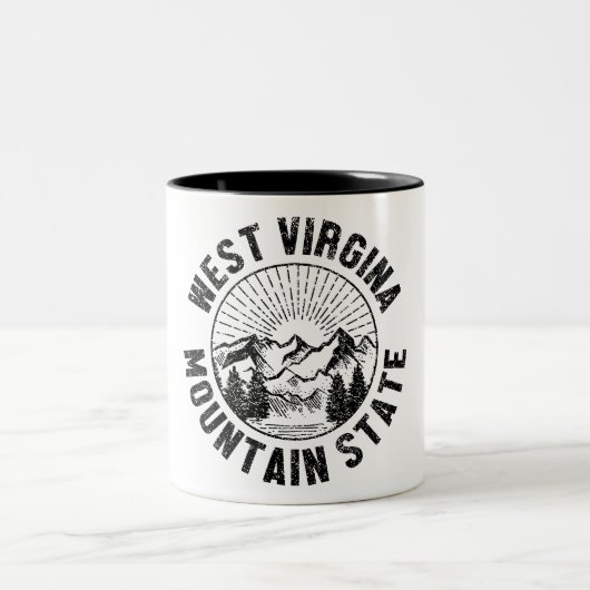 Vintage West Virginia Tweekleurige Koffiemok (Center)