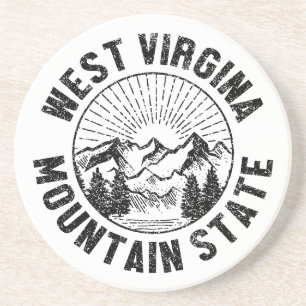 Vintage West Virginia Zandsteen Onderzetter