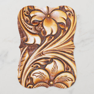 Vintage western country cowboy gedecoreerd leer kaart