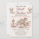 Vintage Western Cowboy Birthday Invitation  Kaart (Voorkant)