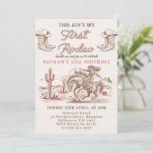 Vintage Western Cowboy Birthday Invitation  Kaart (Staand voorkant)