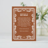 Vintage Western Cowboy Country Wedding Details RSVP Kaartje (Staand voorkant)