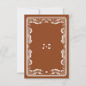 Vintage Western Cowboy Country Wedding Details RSVP Kaartje (Achterkant)
