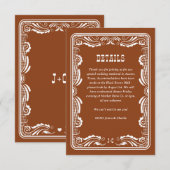 Vintage Western Cowboy Country Wedding Details RSVP Kaartje (Voorkant / Achterkant)