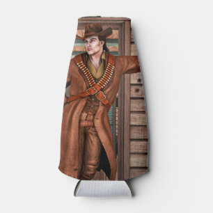 Vintage Western Cowboy Rustieke Frontier Kunst Flesjeskoeler