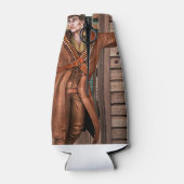 Vintage Western Cowboy Rustieke Frontier Kunst Flesjeskoeler (Achterkant)