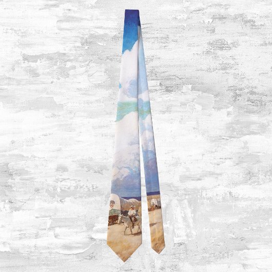 Vintage Western Cowboys, Covered Wagons by Wyeth Stropdas