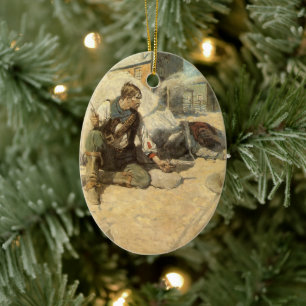 Vintage Western Cowboys, Hopalong door NC Wyeth Keramisch Ornament