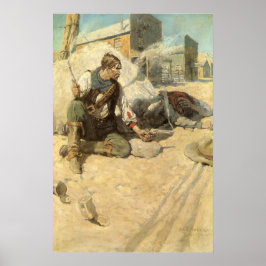 Vintage Western Cowboys, Hopalong door NC Wyeth Poster