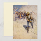 Vintage Western Cowboys, In de kraal door NC Wyeth (Voorkant / Achterkant)