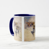 Vintage Western Cowboys, In de kraal door NC Wyeth Mok (Voorkant links)