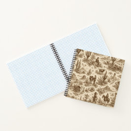 Vintage Western Desert Toile Naadloos Patroon Notitieboek