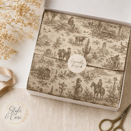 Vintage Western Desert Toile Naadloos Patroon Tissuepapier