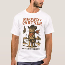 Vintage Western Kat Illustratie – Meowdy Partner