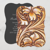 Vintage western landelijke cowboy bewerkt leer kaart (Voorkant / Achterkant)