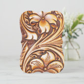 Vintage western landelijke cowboy bewerkt leer kaart (Staand voorkant)