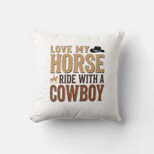 Vintage Western Paard en Cowboy Citaat Shirt Ontwe Kussen