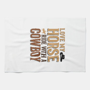 Vintage Western Paard en Cowboy Citaat Shirt Ontwe Theedoek