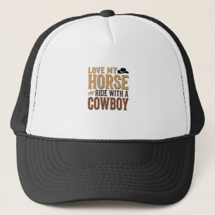 Vintage Western Paard en Cowboy Citaat Shirt Ontwe Trucker Pet