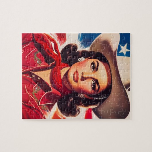 Vintage Western Pin-up Legpuzzel (Horizontaal)