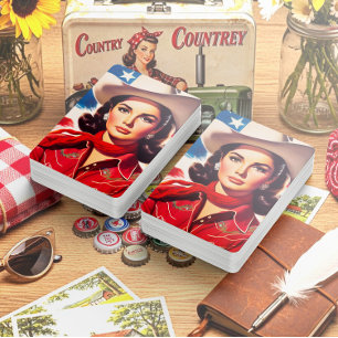 Vintage Western Pin-up Pokerkaarten