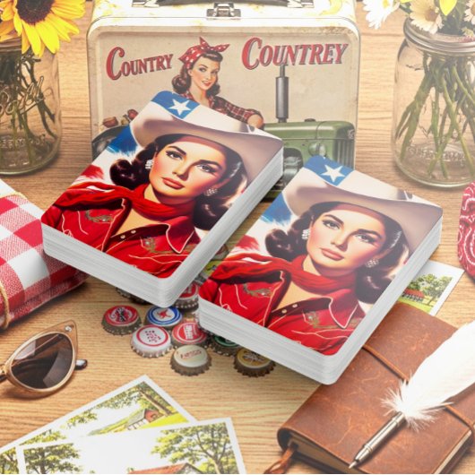 Vintage Western Pin-up Pokerkaarten