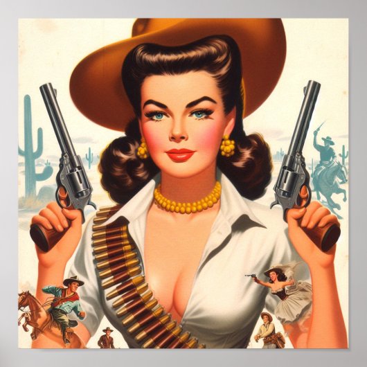 Vintage Western Pin-up Poster (Voorkant)