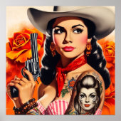 Vintage Western Pin-up Poster (Voorkant)