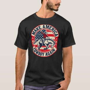 Vintage Western Rodeo Usa Vlag Maakt Amerika Een K T-shirt