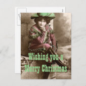 Vintage Westerne Kerstmis van de Mode Feestdagenkaart (Voorkant / Achterkant)