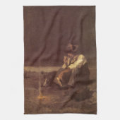 Vintage Westerse Cowboy, Vlakte Herder door NC Wye Theedoek (Verticaal)