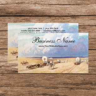 Vintage Westerse Cowboys, Overdekte Wagens door Wy Visitekaartje