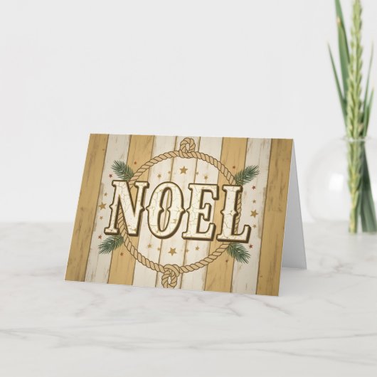 Vintage Westerse Kerstmis Noel Feestdagen Kaart (Voorkant)