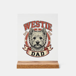 Vintage Westie vader hondenliefhebber shirt ontwer Acryl Bord