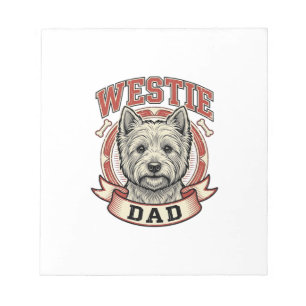 Vintage Westie vader hondenliefhebber shirt ontwer Notitieblok