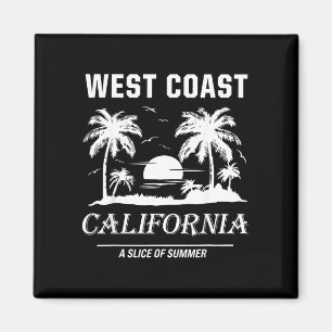 Vintage westkust californië strand zomer grafisch magneet