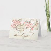 Vintage Whimsical Bloemen Bedankkaart