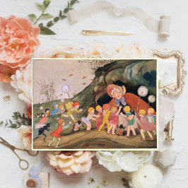Vintage Whimsical Bos Kinderen Bedankkaart