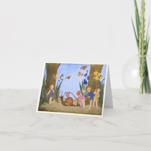 Vintage Whimsical Bos Kinderen  Bedankkaart (Voorkant)