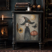 Vintage Whimsical Dromerige Heks Halloween Decoupa Tissuepapier