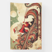 vintage/whimsisch/kabouter/kerst spandoek (Verticaal)