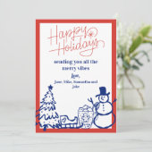 Vintage Whimsisch Kerstkaart Kaart (Staand voorkant)