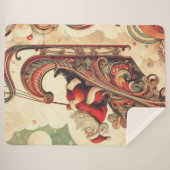 vintage/whimsisch/kerstman/Kerstmis Sherpa Deken (Voorkant (horizontaal))