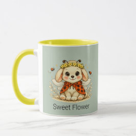 Vintage Whimsische Konijn Libelle Bloemen Kroon Ku Mok
