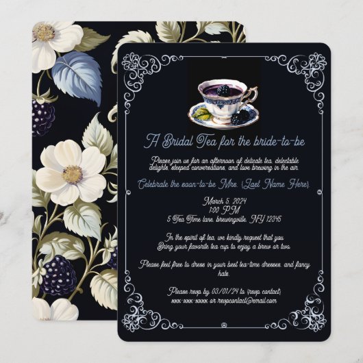 Vintage Whimsy Braam Bruids Bruiloft Feest Kaart (Voorkant / Achterkant)