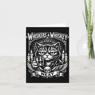 Vintage Whiskers en Whiskey Puur Kattenliefhebber Kaart