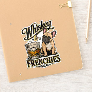 Vintage Whiskey en Franse Bulldog Sticker