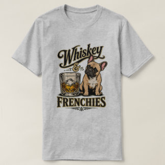 Vintage Whiskey en Franse Bulldog T-shirt