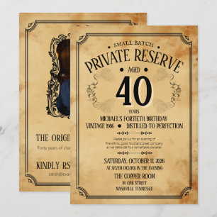 Vintage Whiskey Etiket Foto 40e Verjaardag Kaart